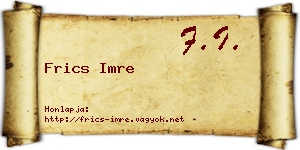 Frics Imre névjegykártya